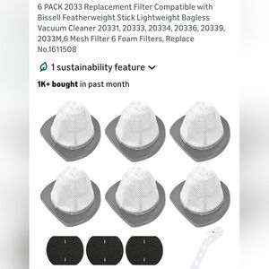 Bissell 6-Pack Replacement Filters - White and Gray